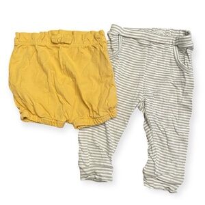PEHR BABY BUNDLE | Organic Cotton Bloomers in Marigold & Bamboo pants in Gray